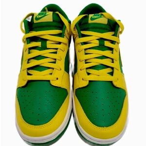 Nike Dunk Low Oregon Apple Green Strike Yellow Men Sz 9 (Used)
